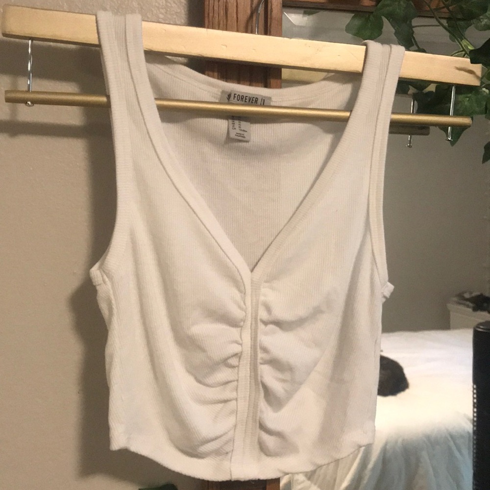 White Forever 21 Cropped Tank Top